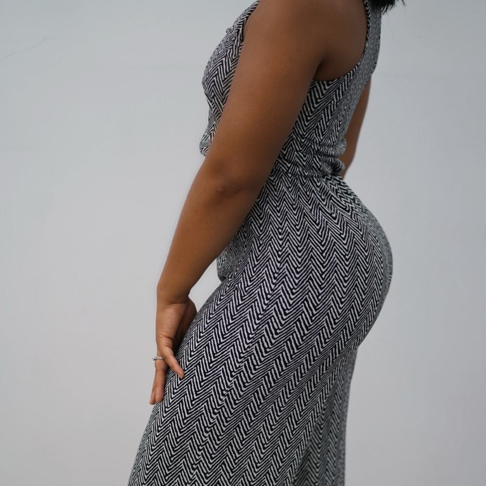 Stripped black and white Jumpsuit